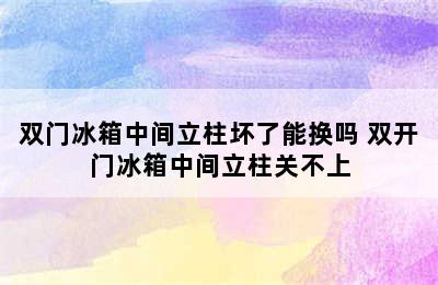 双门冰箱中间立柱坏了能换吗 双开门冰箱中间立柱关不上